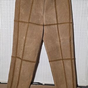 S.M.H. Leather Pants with Stitch Detailing